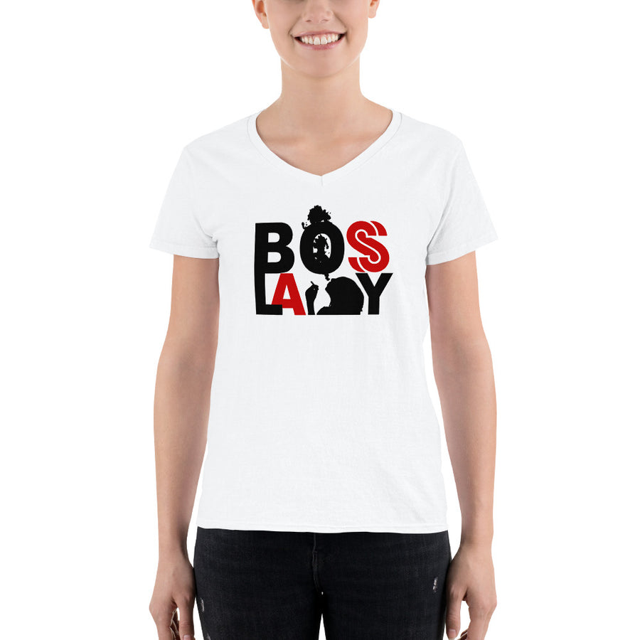Women's V-Neck T-shirt - Boss LAdy