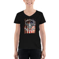 Women's V-Neck T-shirt - Proud to be an American- Eagle & Flag