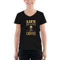 Women's V-Neck T-shirt - Life begins after coffee